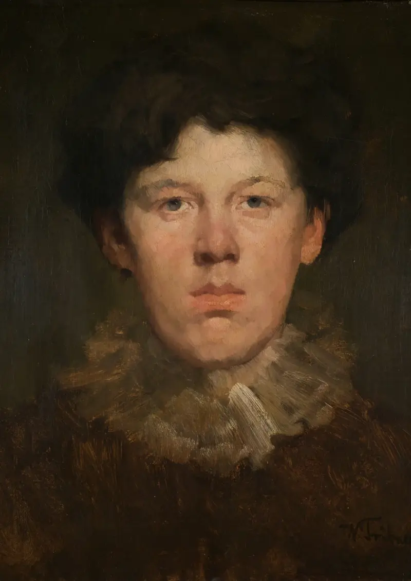 Pojke med pipkrage av Wilhelm Trübner