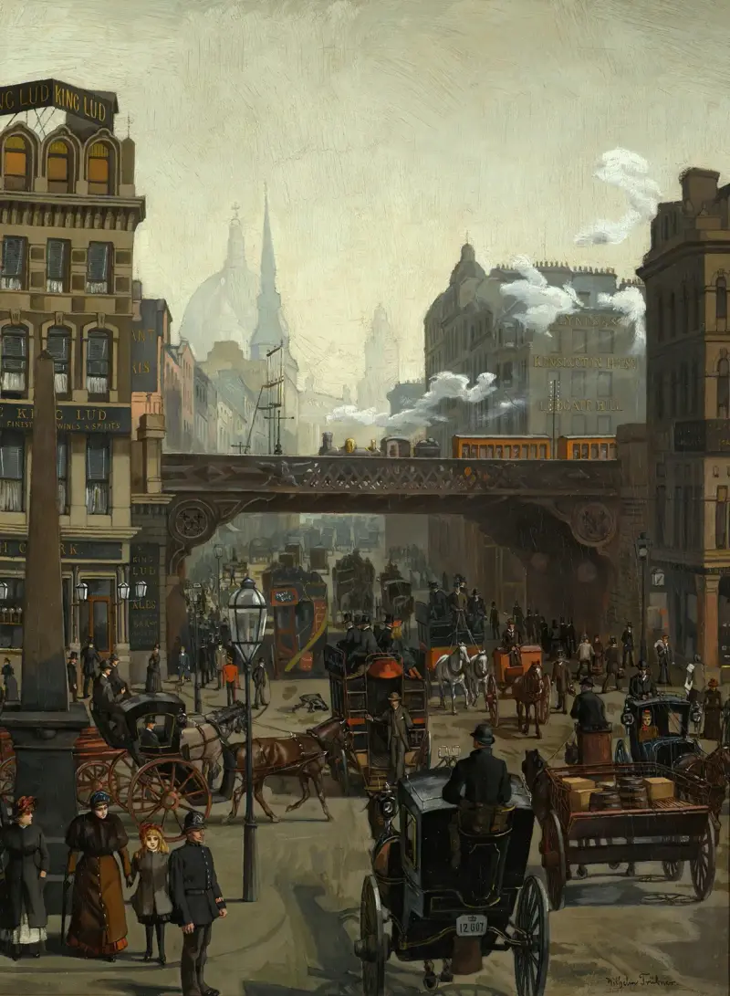 Ludgate Hill, London av Wilhelm Trübner