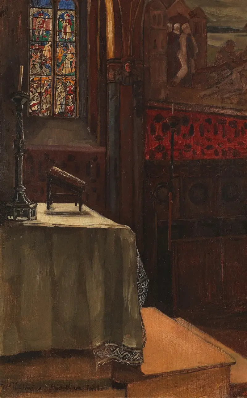 Kyrkan i Pipping vid Pasing av Wilhelm Trübner