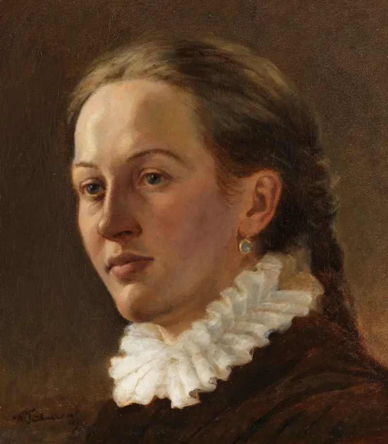Porträtt av en ung kvinna av Wilhelm Trübner