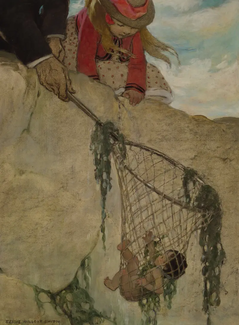 Han kände att nätet var mycket tungt av Jessie Willcox Smith