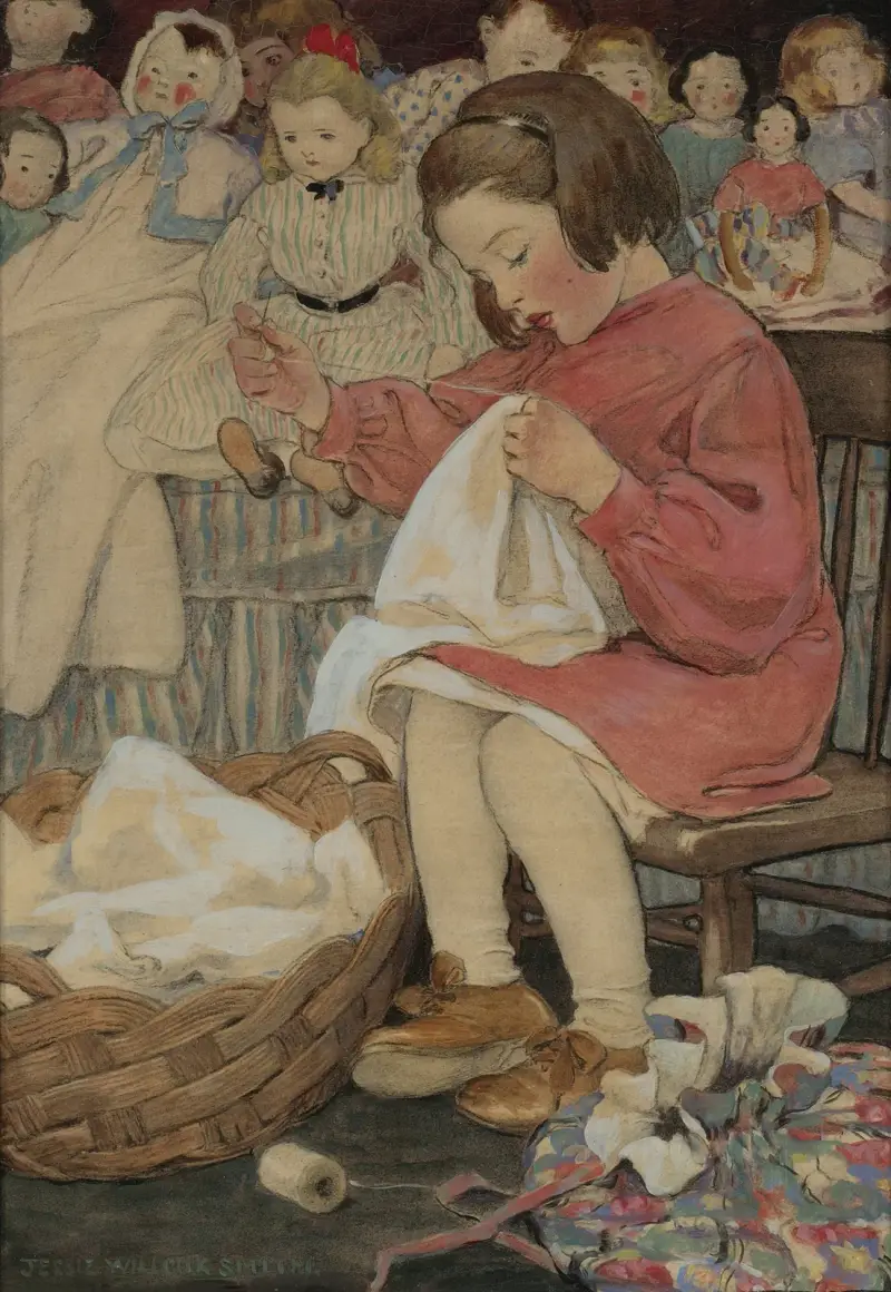 Hur flitig är den lilla bi av Jessie Willcox Smith