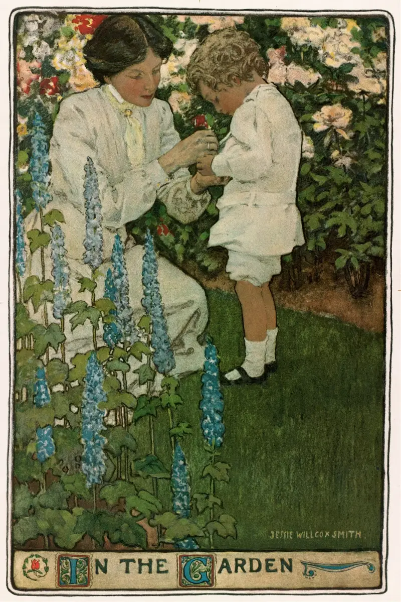 V zahradě, Jessie Willcox Smith