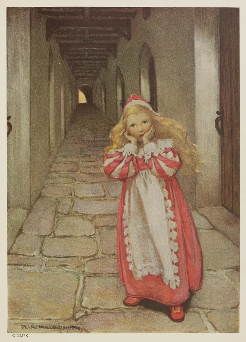 She ran for some distance, turned several times, and then began to be afraid av Jessie Willcox Smith