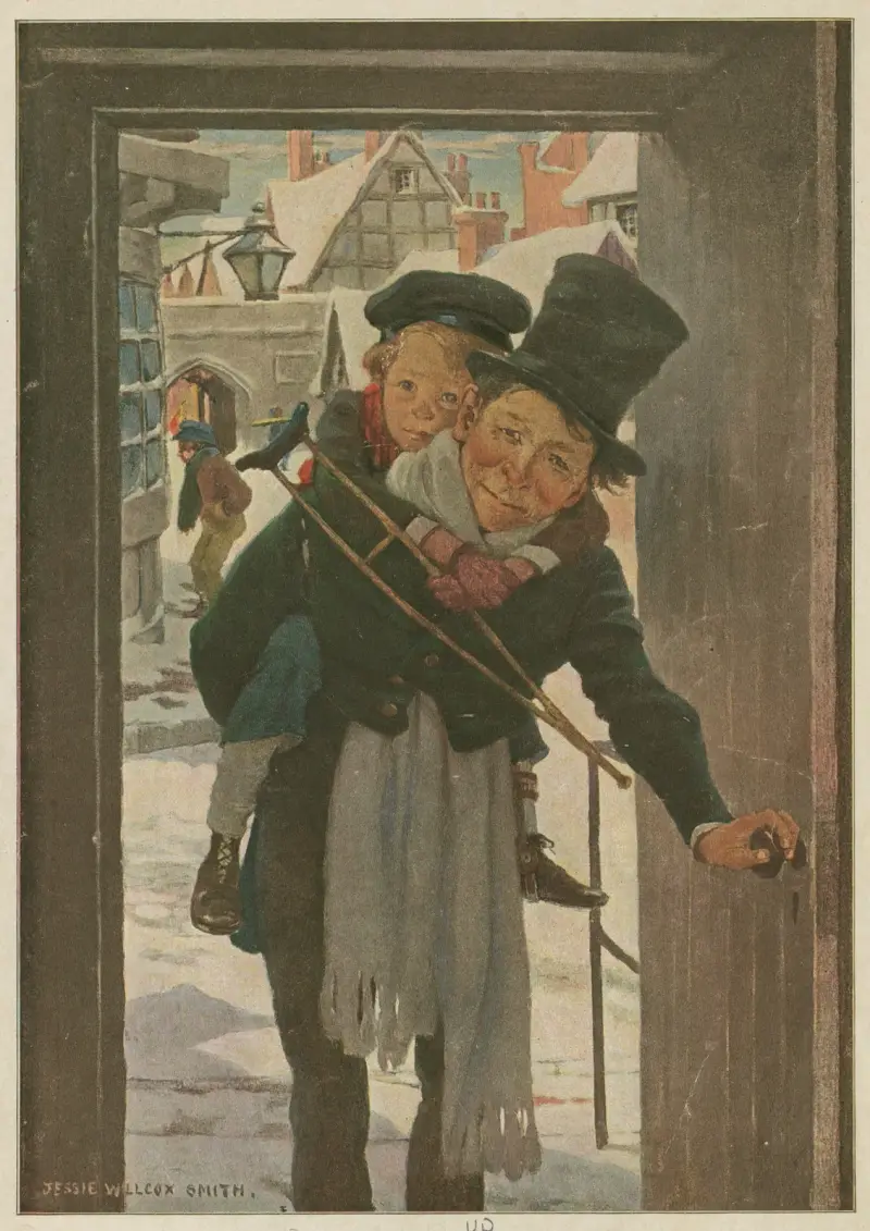 Malý Tim a Bob Cratchit na Boží hod vánoční, Jessie Willcox Smith