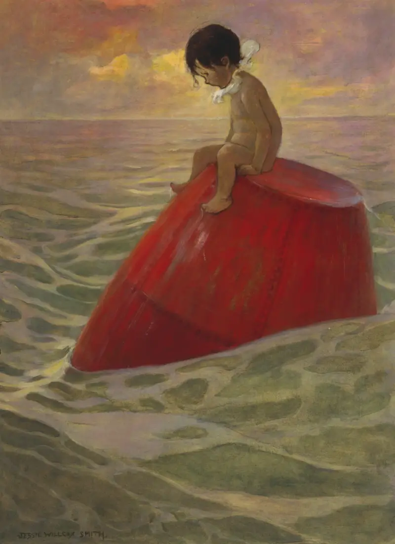 Tom sat upon the buoy long days av Jessie Willcox Smith