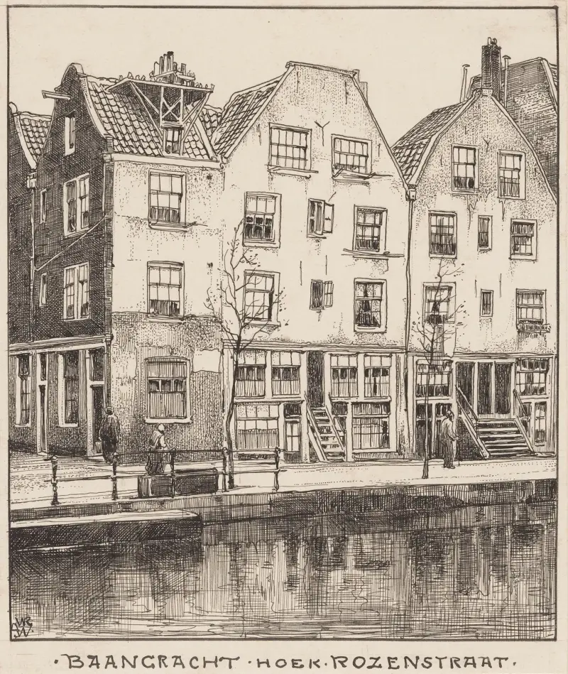 Hörnet Baangracht–Rozenstraat i Amsterdam av Willem Wenckebach