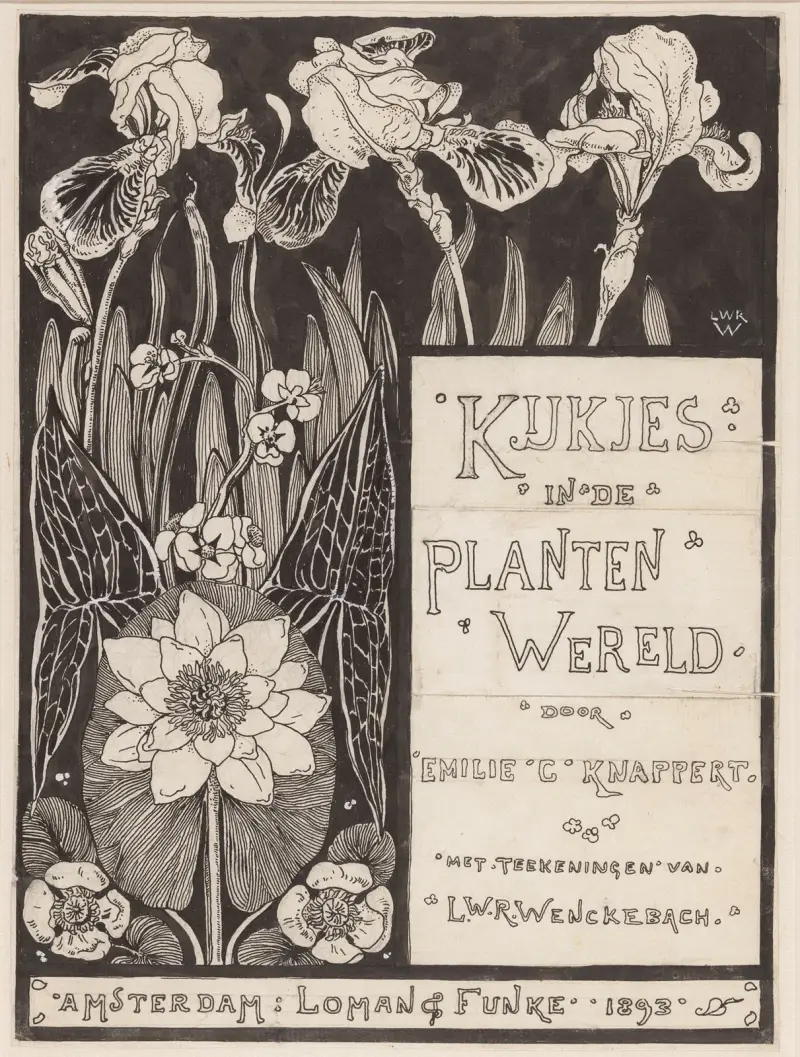 Projekt okładki do "Kijkjes in de plantenwereld" Emilii C. Knappert, 1893, Willem Wenckebach
