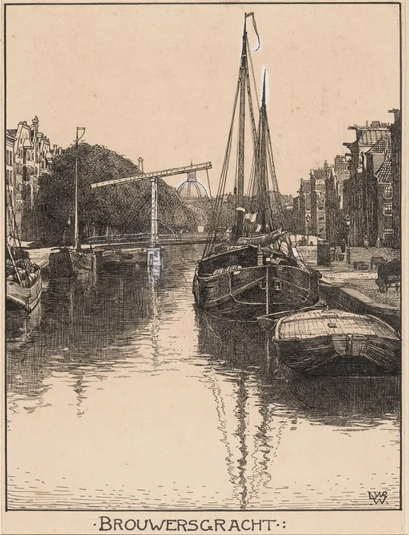 Brouwersgracht te Amsterdam av Willem Wenckebach