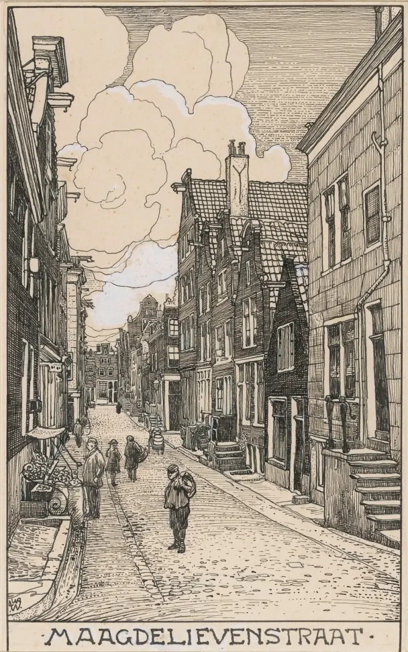 Die Maagdelievenstraat in Amsterdam von Willem Wenckebach