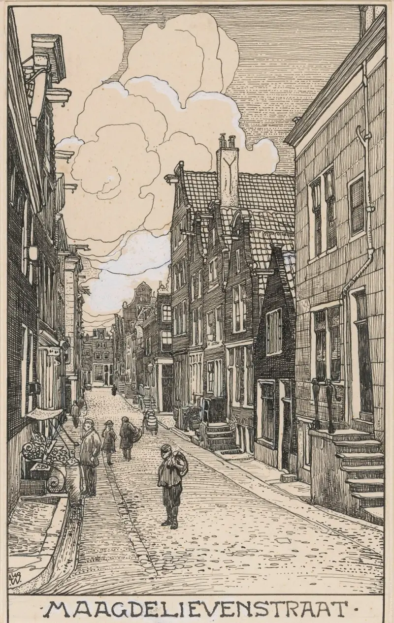 De Maagdelievenstraat i Amsterdam av Willem Wenckebach
