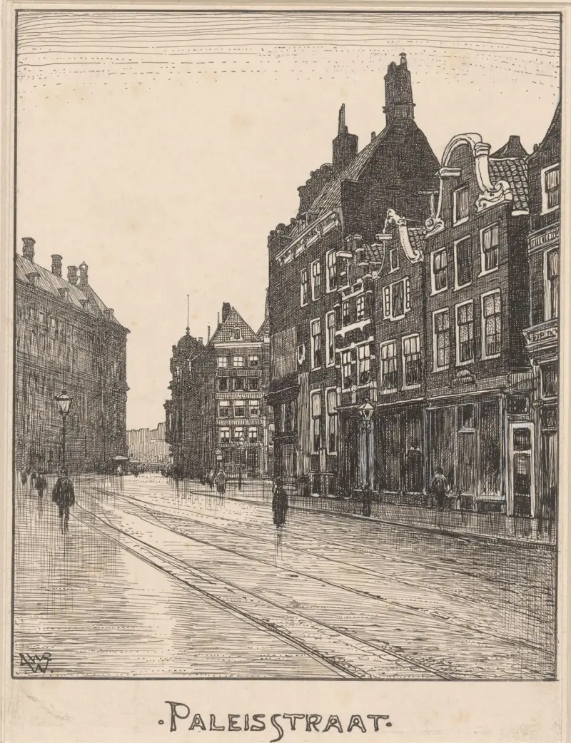Paleisstraat i Amsterdam av Willem Wenckebach