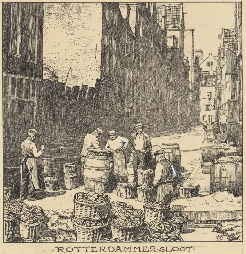 Rotterdams kanal i Amsterdam, igenfylld 1867 av Willem Wenckebach