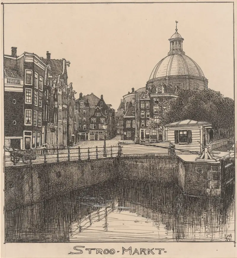 De Stroo Markt i Amsterdam av Willem Wenckebach