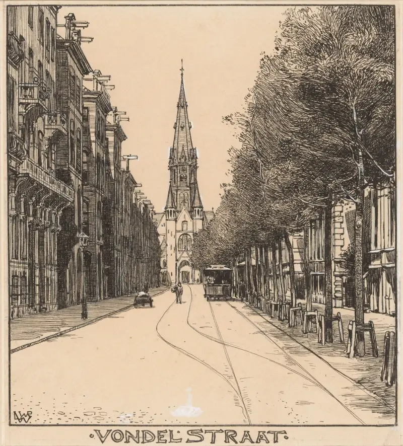 Die Vondelstraat in Amsterdam von Willem Wenckebach