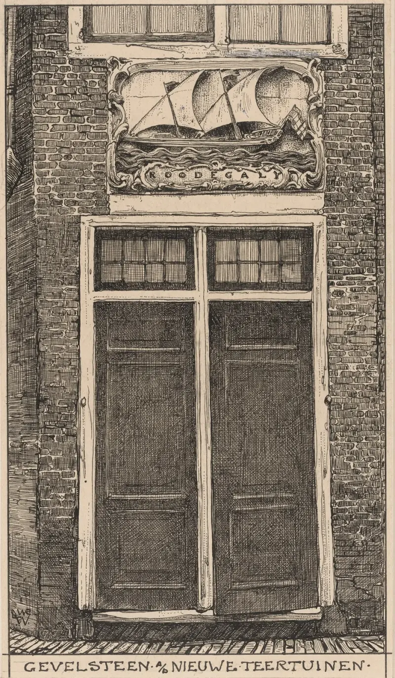 Gevelsteen aan de Nieuwe Teertuinen te Amsterdam av Willem Wenckebach