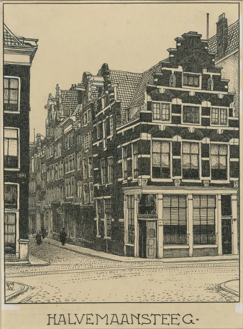 Halvemaansteeg i Amsterdam av Willem Wenckebach
