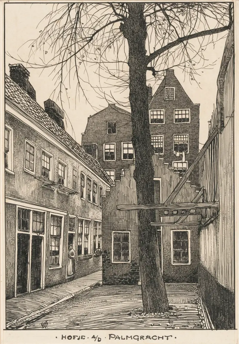 Het Hofje aan de Palmgracht te Amsterdam av Willem Wenckebach