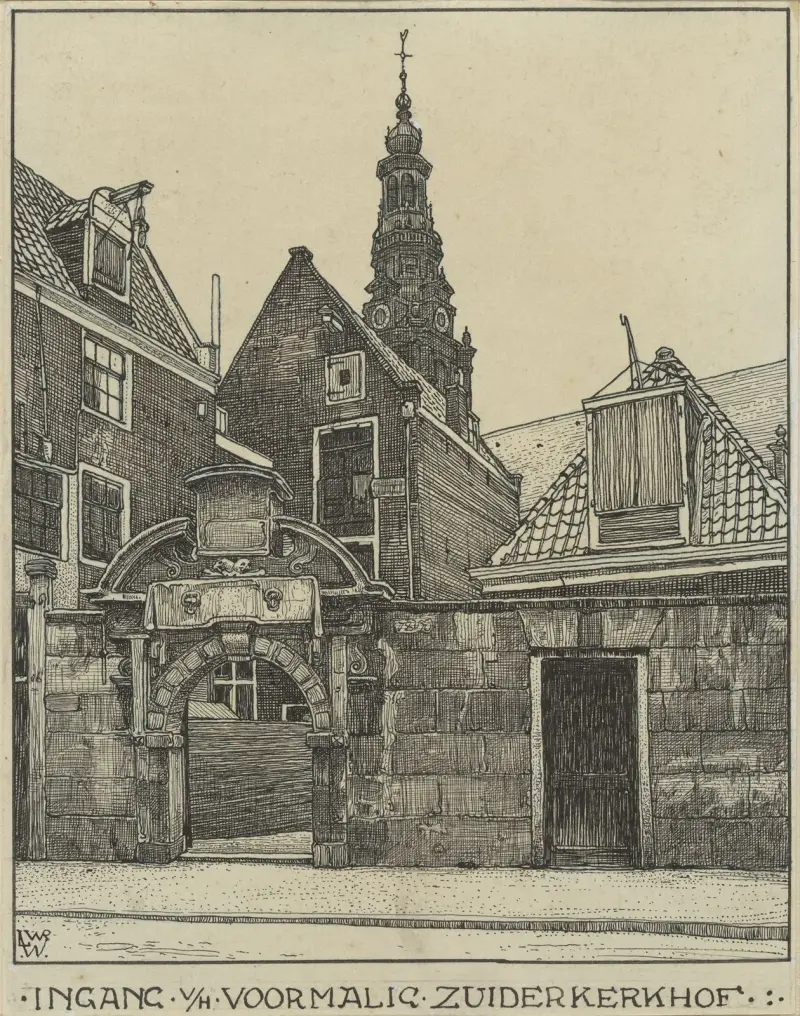 Wejście na dawny cmentarz Zuiderkerkhof przy St. Anthonie Breestraat w Amsterdamie, Willem Wenckebach