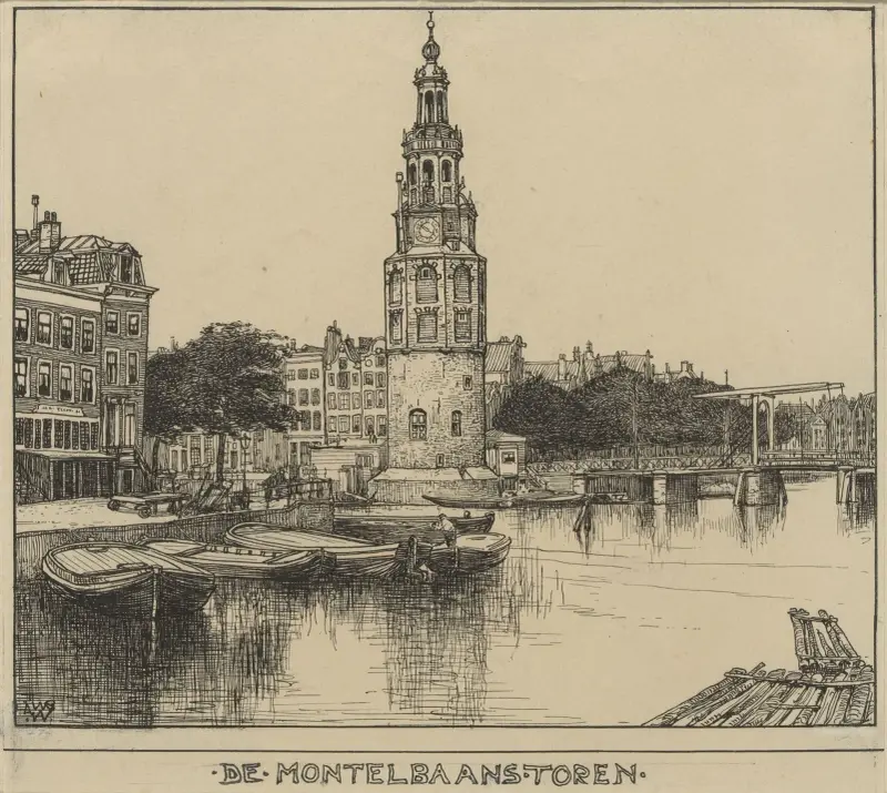 Montelbaanstornet i Amsterdam av Willem Wenckebach