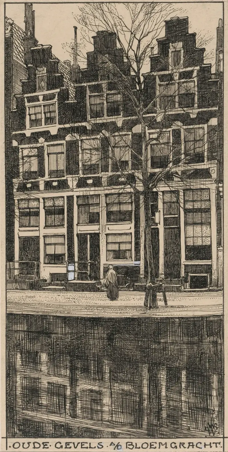 Oude gevels aan de Bloemgracht te Amsterdam, av Willem Wenckebach