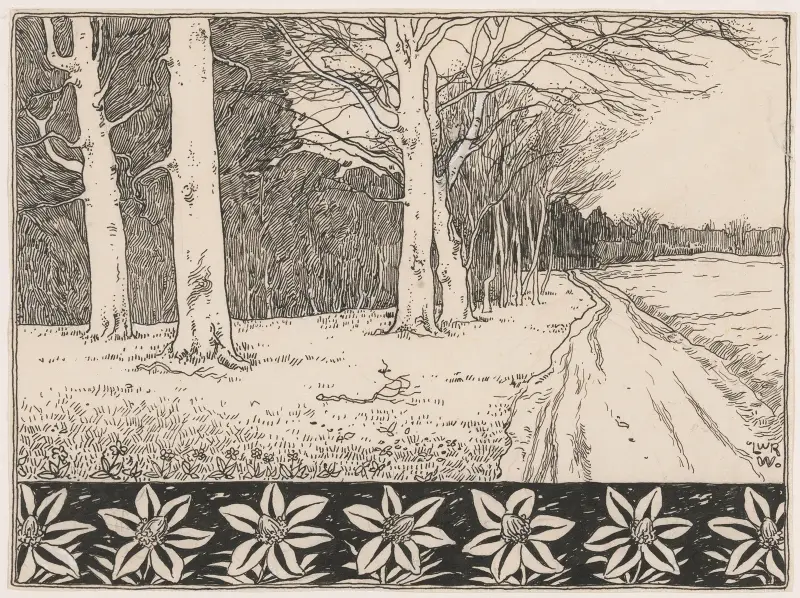 Pad langs de rand van een bos (in or before 1893) av Willem Wenckebach