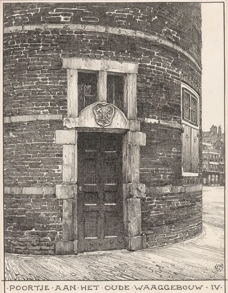 Porten vid gamla Waaggebouw i Amsterdam av Willem Wenckebach