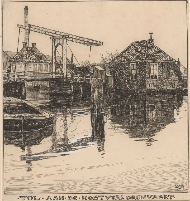 Trädgård vid Kostverlorenvaart i Amsterdam av Willem Wenckebach