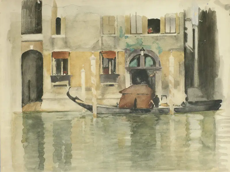 Gondol vid ett venetianskt hus av Willem Witsen