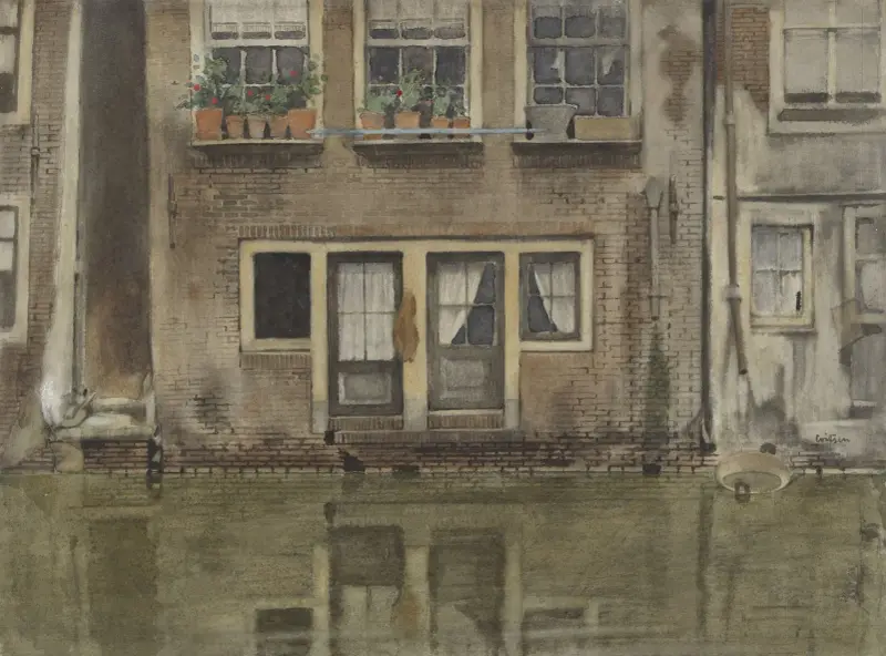 Häuser an einem Gracht in Amsterdam von Willem Witsen
