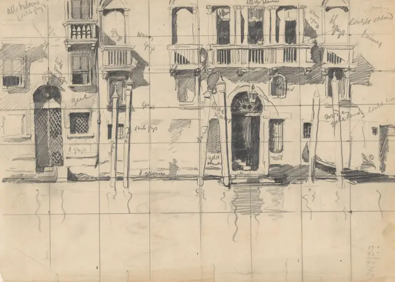 Hus vid vattnet i Venedig av Willem Witsen