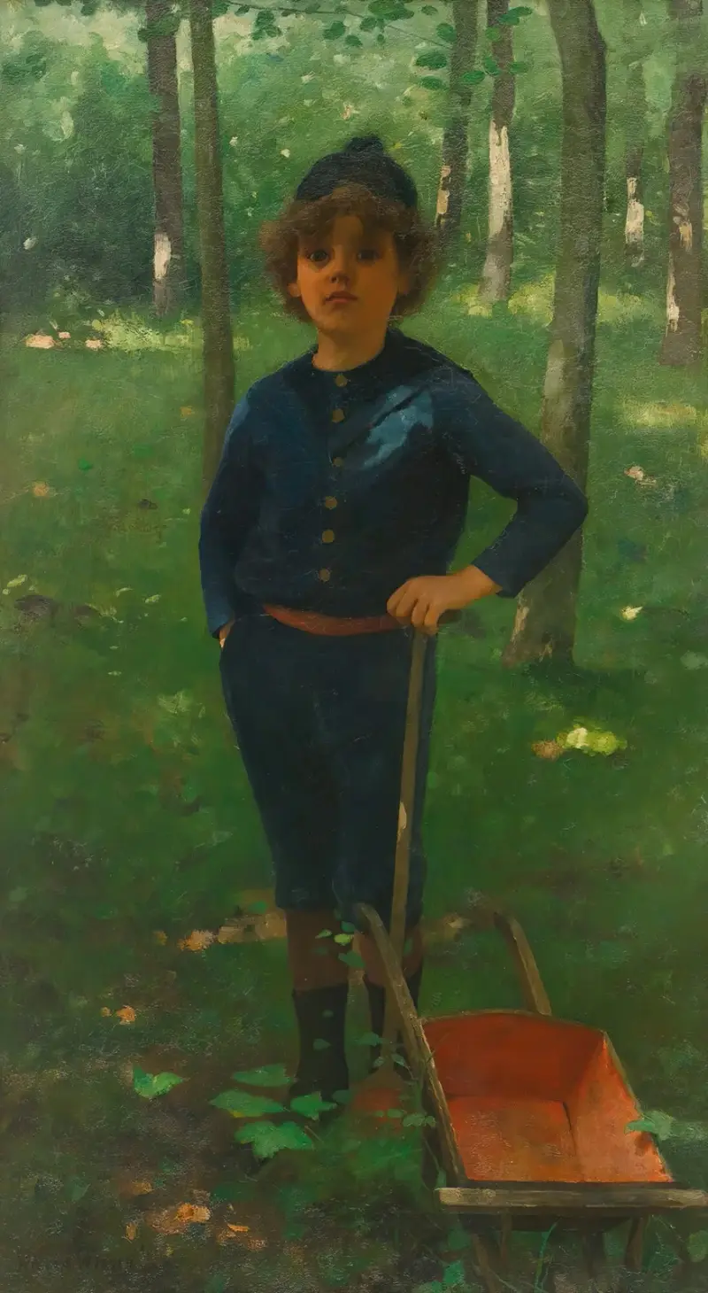 Pojke med skottkärra av Willem Witsen
