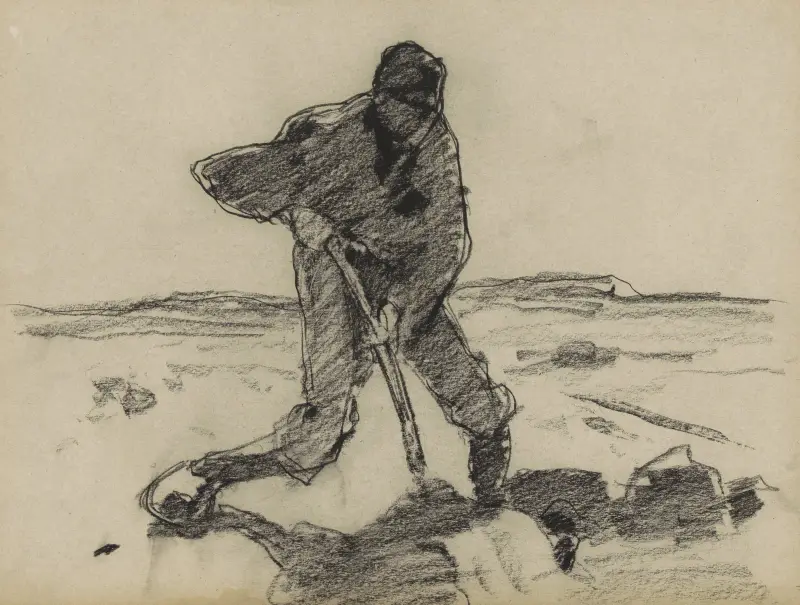 Man med spade, möjligen en heiwerker av Willem Witsen