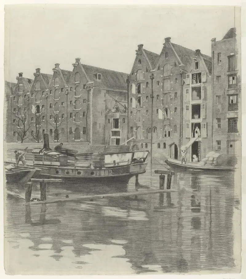 Packhus vid en kanal av Willem Witsen