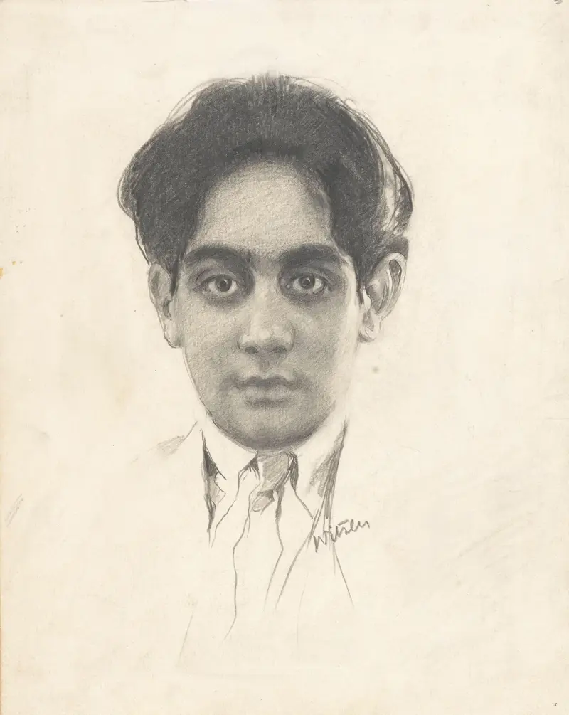 Porträtt av en halv indisk pojke (Toorop) av Willem Witsen