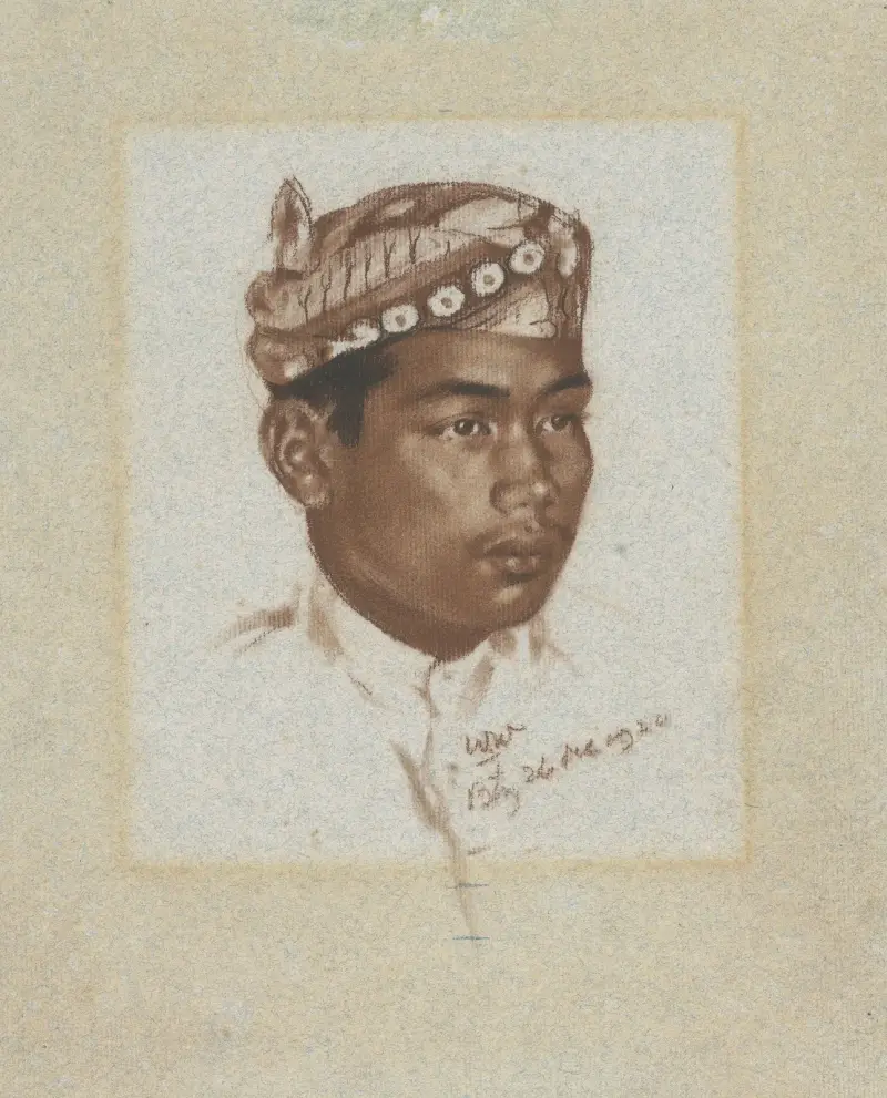 Porträtt av en indonesisk man från västra Java (sundanes) av Willem Witsen
