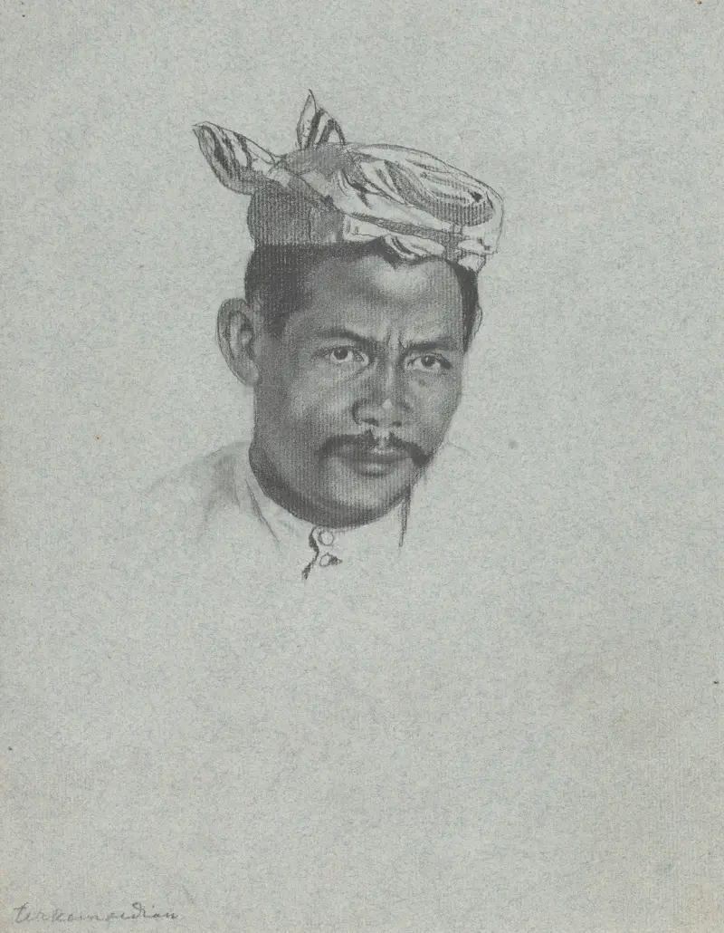 Porträtt av en indonesisk man (Amid) av Willem Witsen