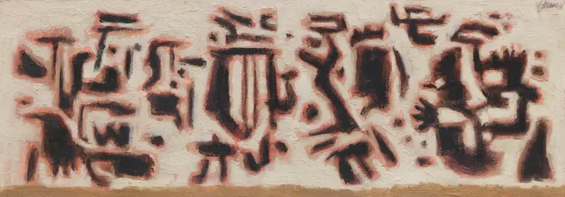 Friesbild auf Grau von Willi Baumeister
