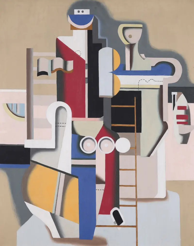Schwimmer an der Leiter von Willi Baumeister