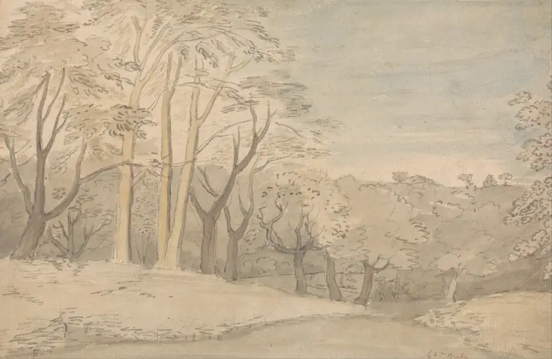 Eine waldige Landschaft von William Blake