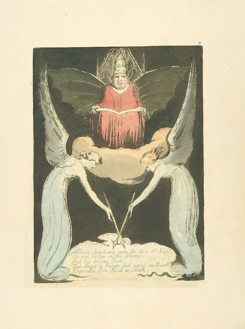 Albions Angel rose upon…. av William Blake