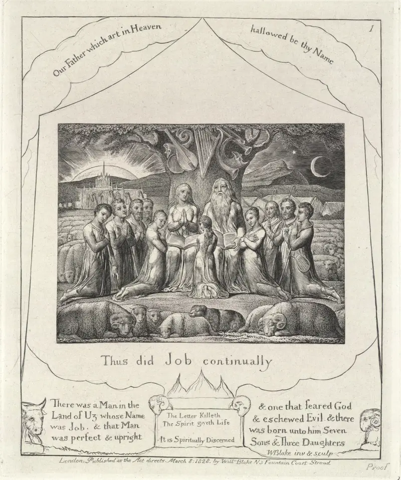 Illustrations of the book of Job Pl.02 av William Blake