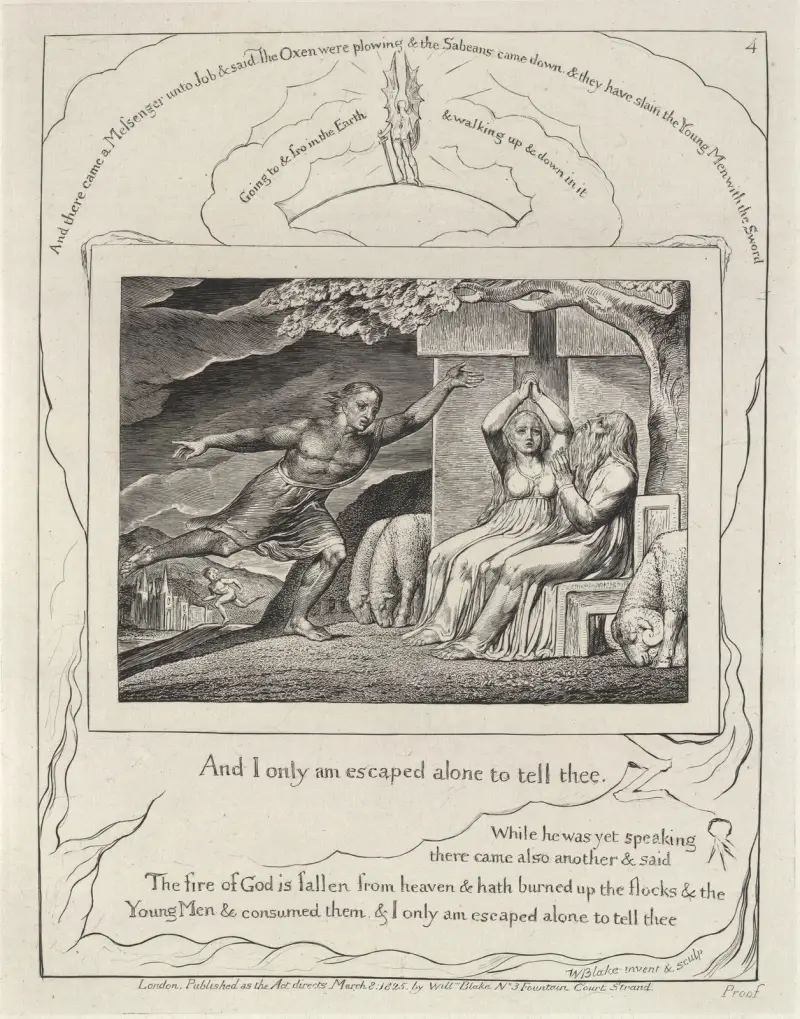 Illustrations of the book of Job Pl.05 av William Blake