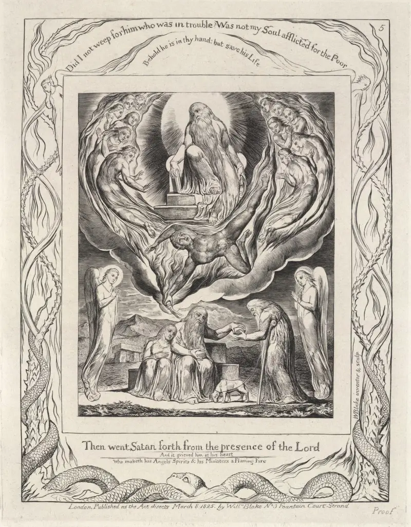 Illustrations of the book of Job Pl.06 av William Blake