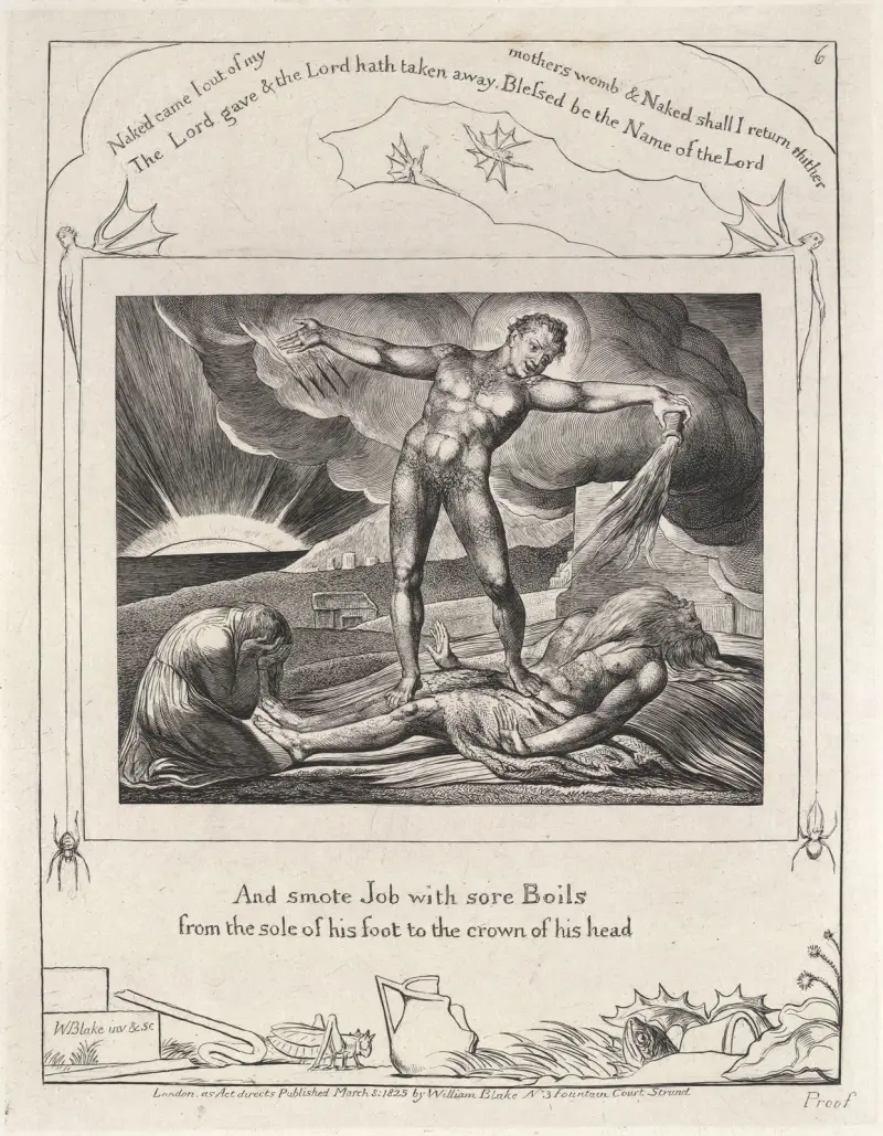 Illustrations of the book of Job Pl.07 av William Blake