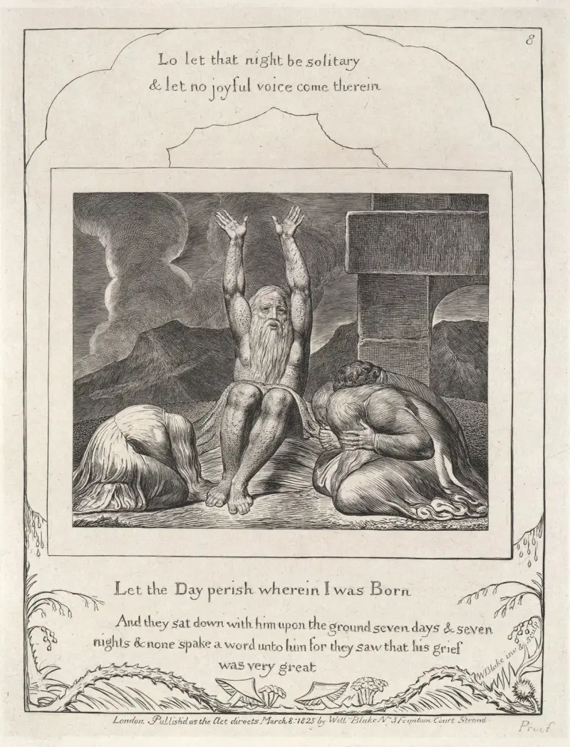 Illustrationer till Jobs bok, plansch 9 av William Blake