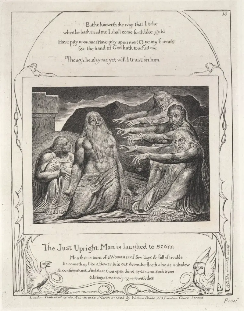 Illustrations of the book of Job Pl.11 av William Blake