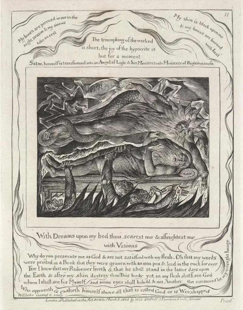 Illustrations of the book of Job Pl.12 av William Blake