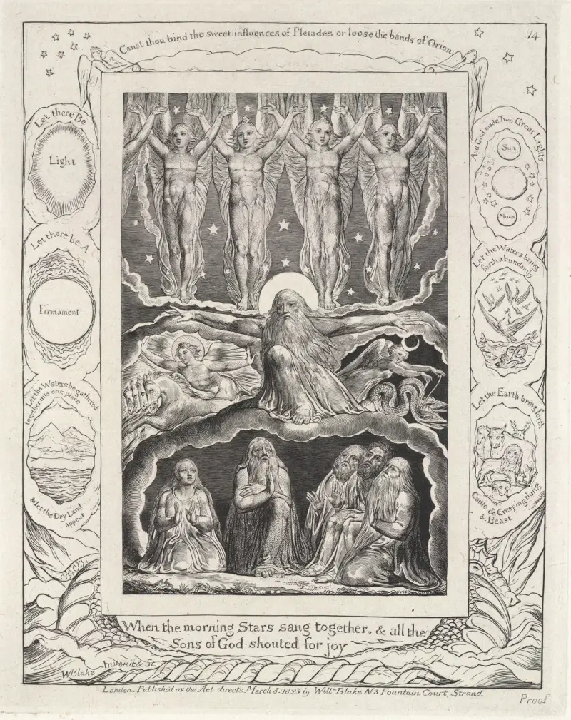 Illustrations of the book of Job Pl.15 av William Blake