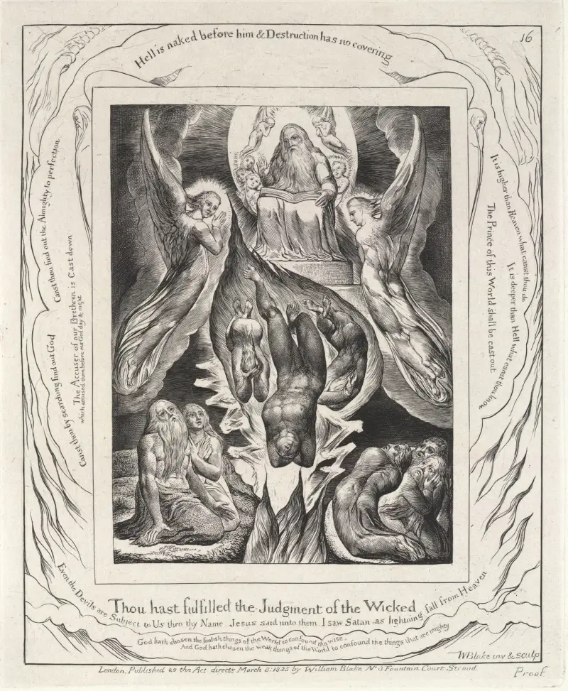 Illustrations of the book of Job Pl.17 av William Blake